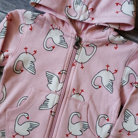 *SZ 6-12M ONLY*Hanna Andersson Organic Swan Hoodie - Picture 2 of 8